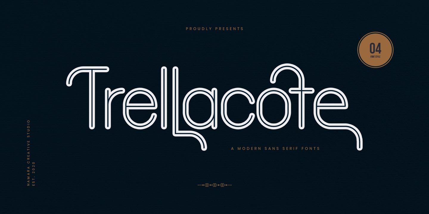 Przykład czcionki Trellacote Light Italic